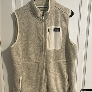 L.L. Bean Light Gray Fleece Vest